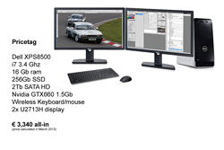 A high end configuration based on the DELL XPS8500 system comes in at only 3,340 Euro