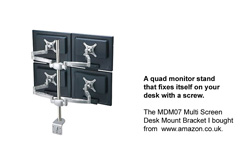 A nice bracket holds my four displays in a two up - two down configuration